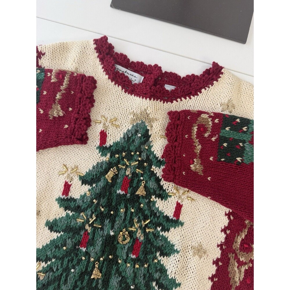 Signature by Northern Isles Vintage Womens XL Knitted by Hand Christmas Sweater